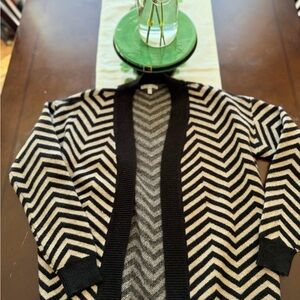 Maurices Black and White Chevron Cardigan